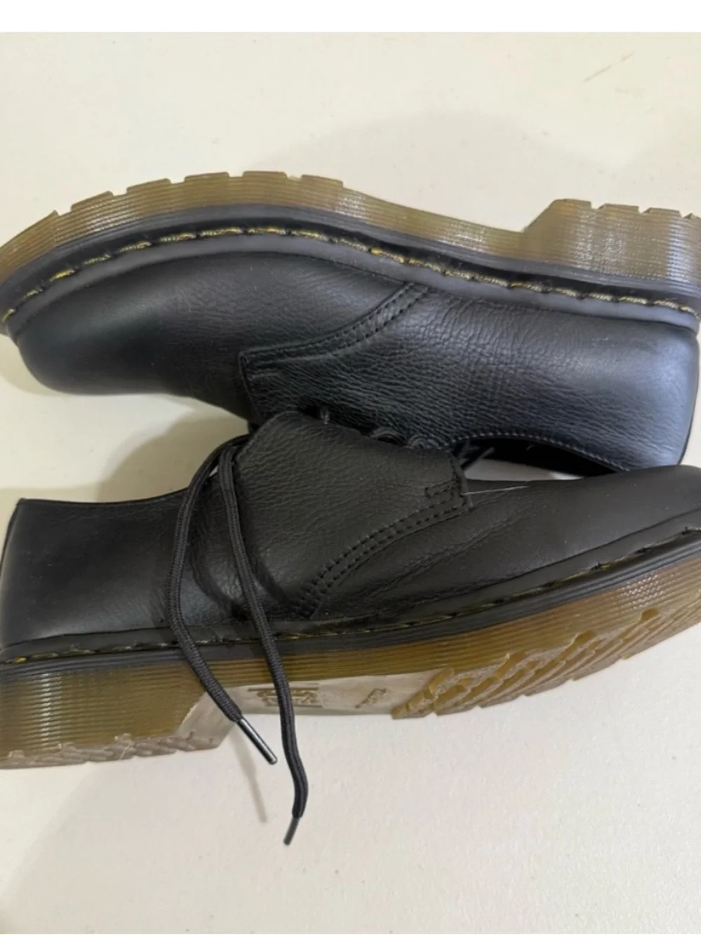 Dr. Martens Black Leather 3-Eye Derby Shoes - Classic Lace-Up